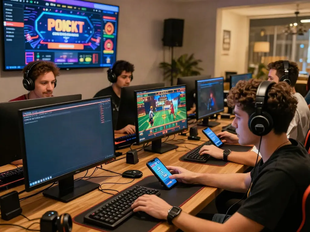Engaging online gaming experience at https://ku88v1.com/ with players in an exciting atmosphere, vibrant graphics, and diverse games.